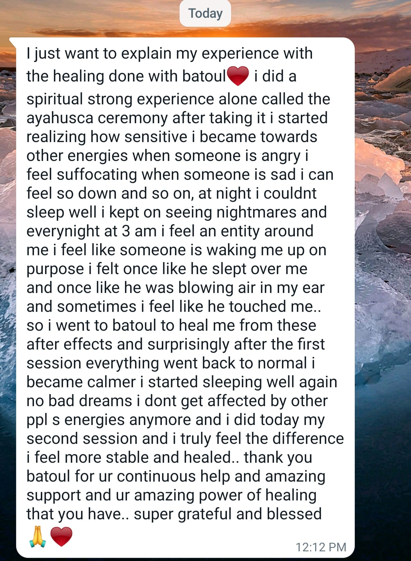 تجربة روحية قوية وتحول حقيقي